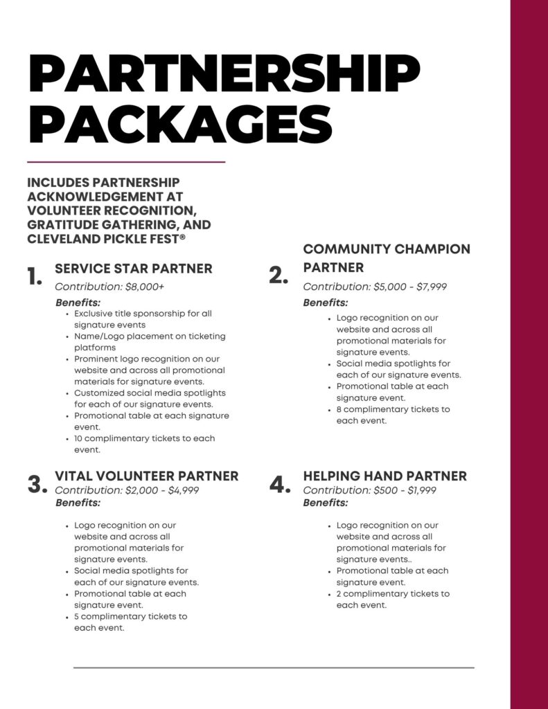 Cleveland Pickle Fest Partnership Packages